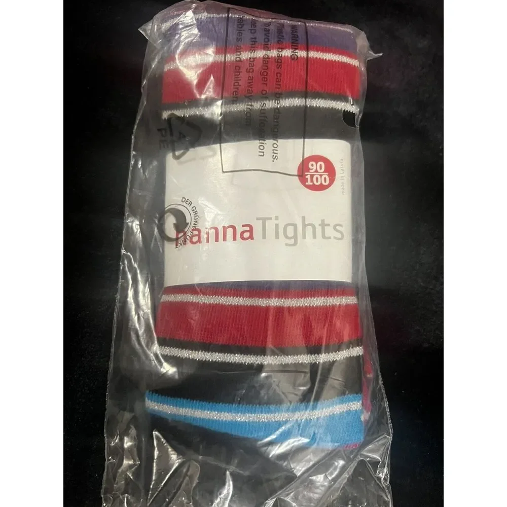 NWT Lot Of 4 Hanna Andersson Tights Size 3/4‎ Girls (90/100) Polka Dots Stripes